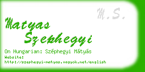 matyas szephegyi business card