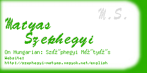 matyas szephegyi business card